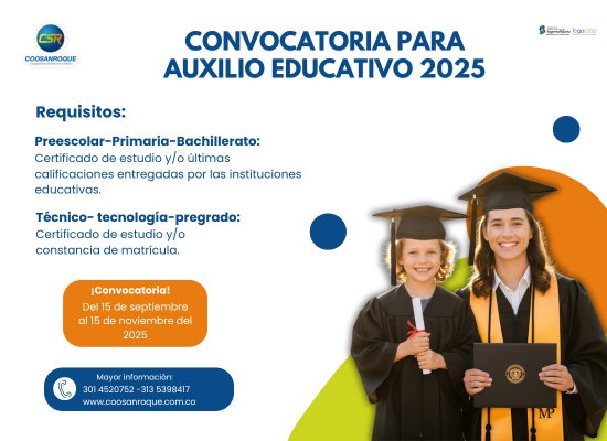 Convocatoria para auxilio Educativo 2025